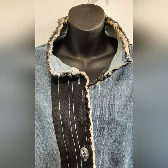 Vintage Deanna Gauthier Handmade Color Patch Denim Women's Jacket X-Large - Picture 2 of 9